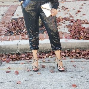 Black Sequin Joggers